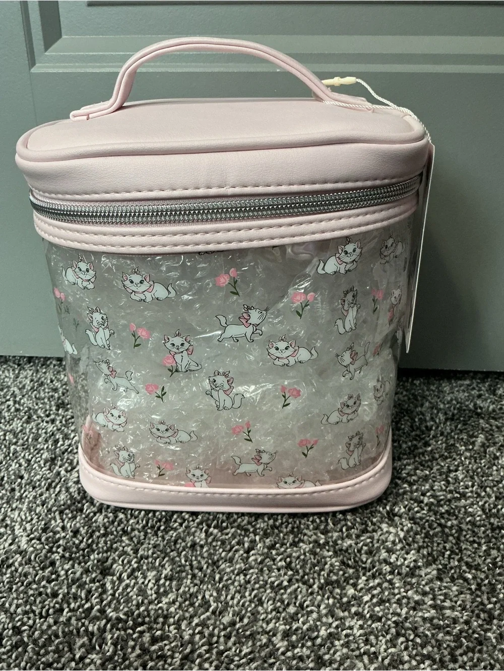 Primark Disney Marie Floral Pink Clear Cosmetic Case
